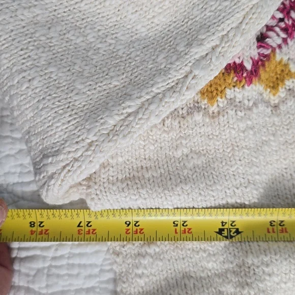 Sundance XXL Fair Isle Sweater NWT, CREAM, PLUM, MUSTARD - Picture 5 of 8